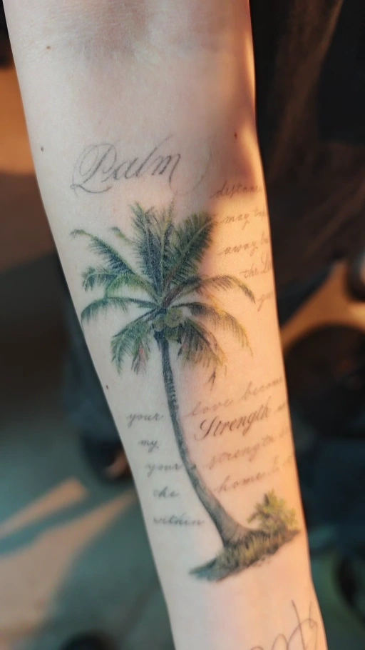 Palm Tree — healed tattoo